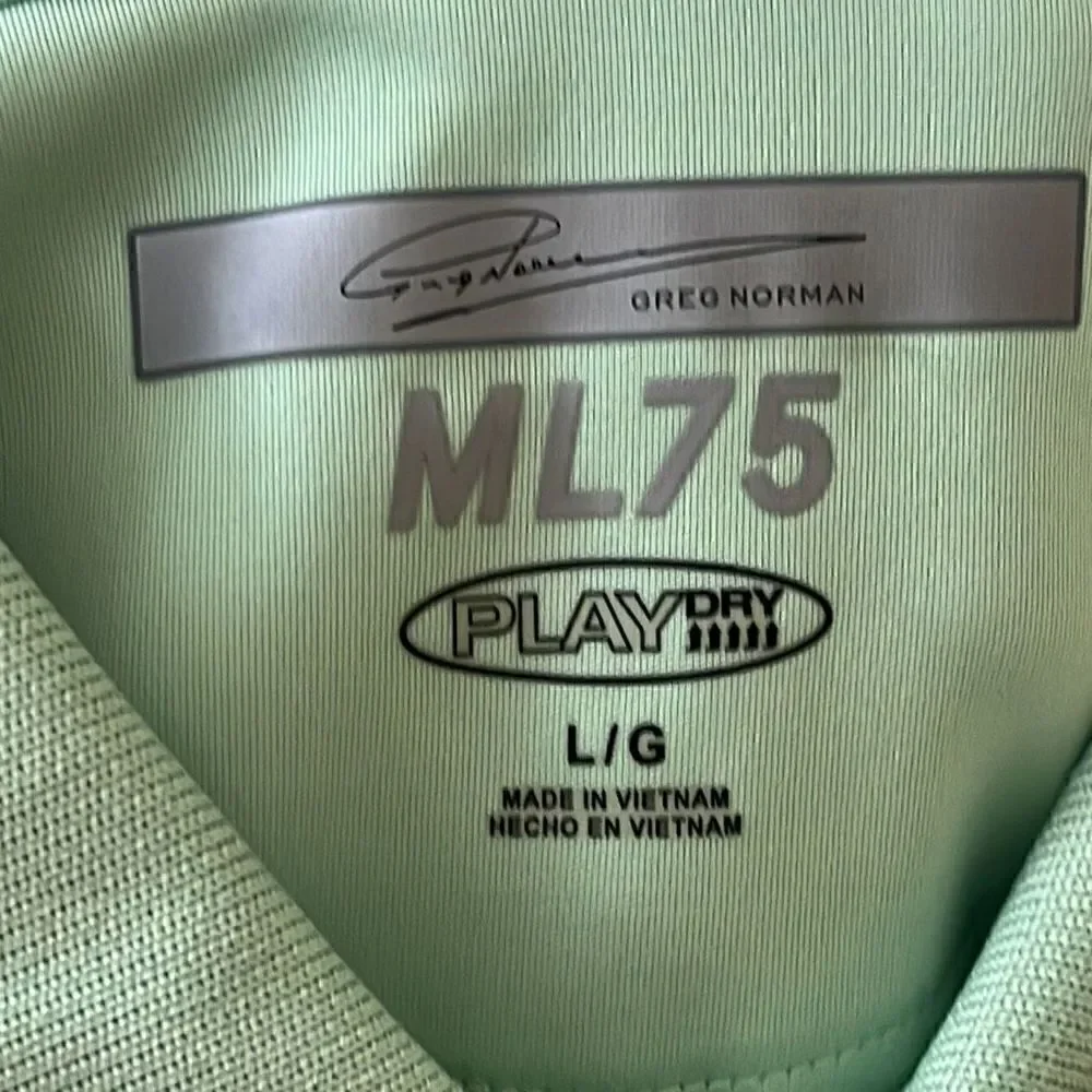 Greg Norman ML75 Play Dry Mint Green Golf Polo Shirt Men’s Large - Picture 5 of 6